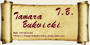 Tamara Bukvički vizit kartica